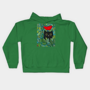 Cat Bird Watching 6 Kids Hoodie